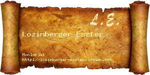 Lozinberger Eszter névjegykártya